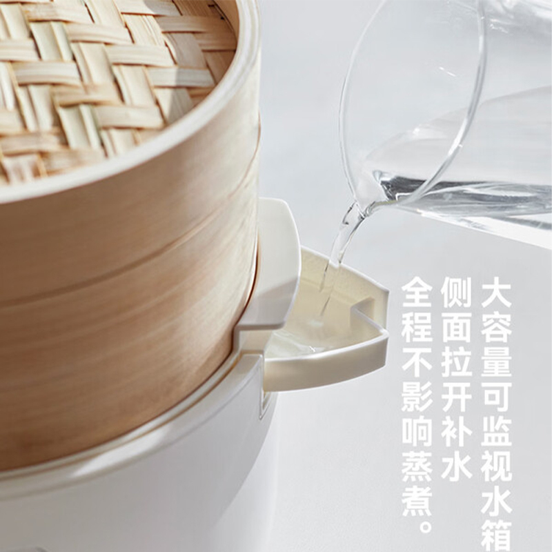 olayks立时OLK-03-06电蒸锅智能电脑款(三层竹木蒸笼)6L高清大图