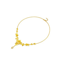 周大福 珠宝首饰 花形 足金黄金项链(工费:720计价)F222913