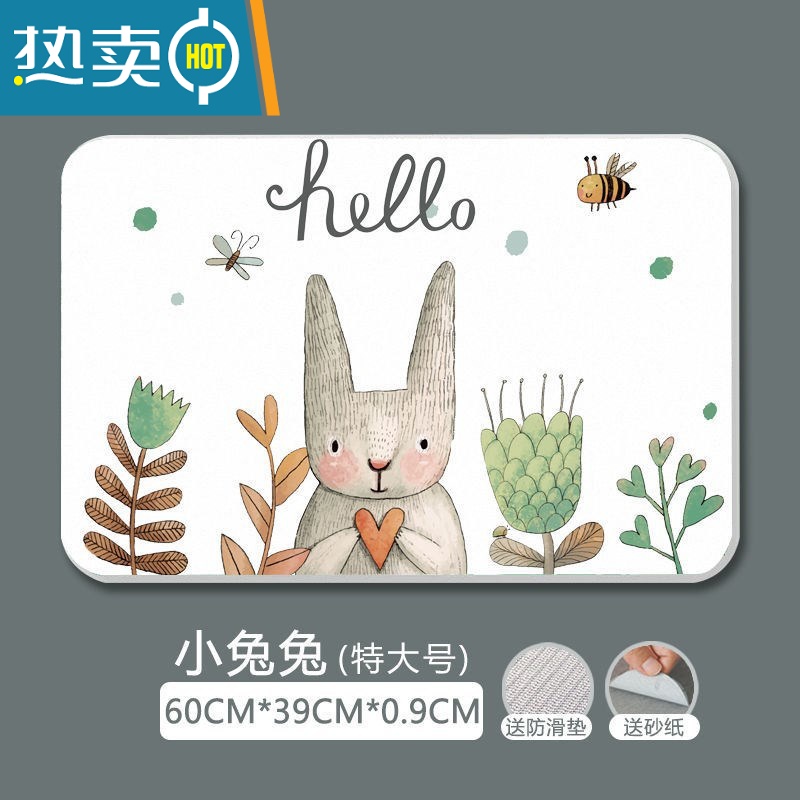 XIANCAI硅藻泥脚垫浴室卫生间速干地垫洗手间门垫防滑吸水地垫厕所硬门垫高清大图