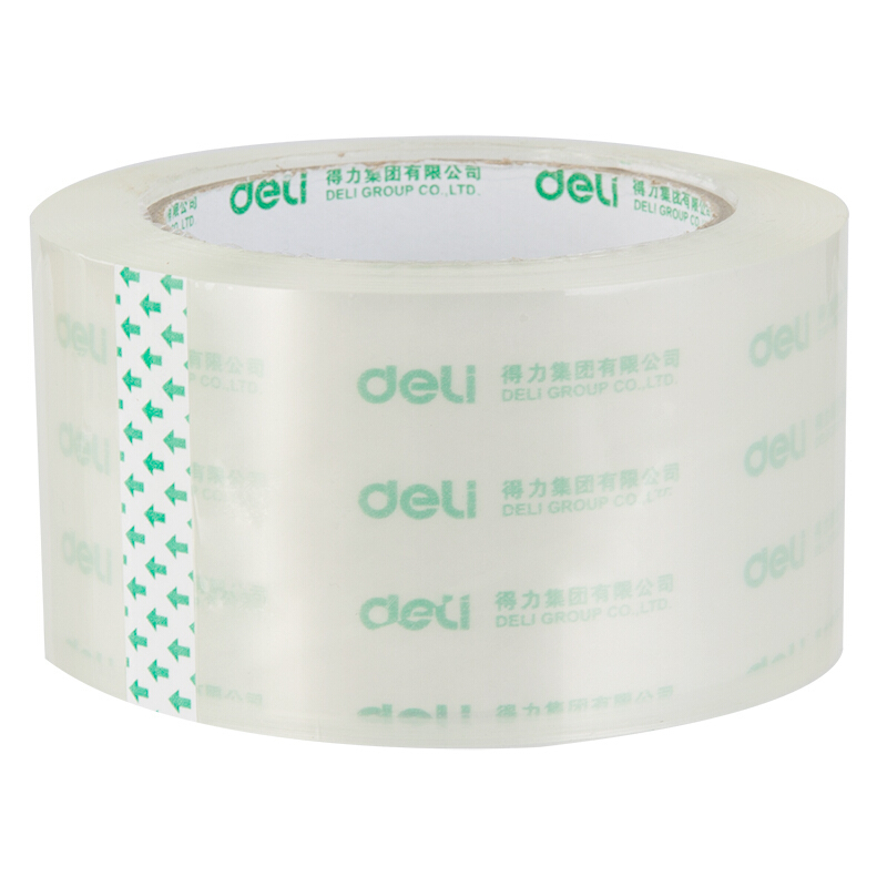 得力(deli)60mm*100y高透明封箱胶带大卷宽胶带胶布批发 6卷/筒 4筒装 30325