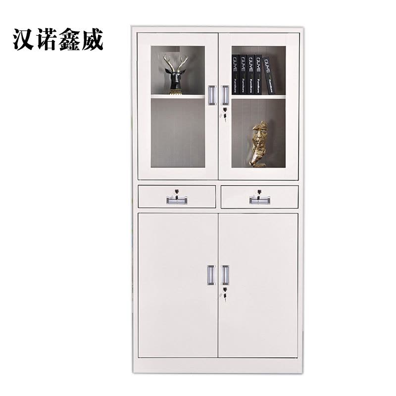 汉诺鑫威钢制文件柜资料柜档案柜财务凭证柜带锁储物柜铁皮柜书柜中二斗文件柜图片