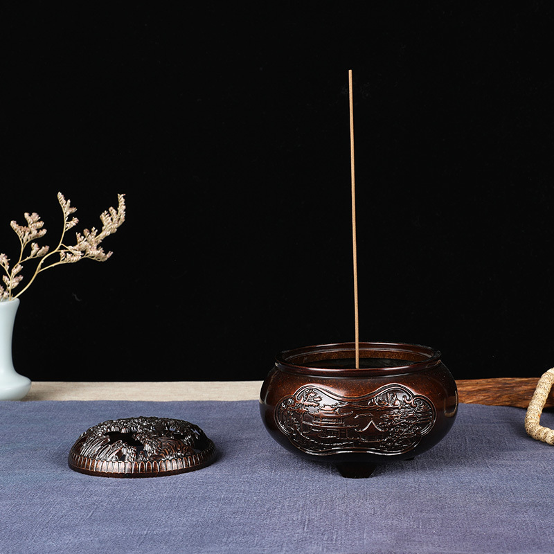 迦印堂 宣德炉 盘香炉沉香炉檀香炉 家用室内烧香炉