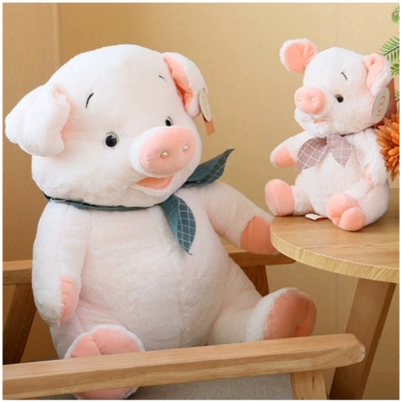 得力(deli) 小猪公仔 可爱仿真粉玩偶娃娃少女心毛绒玩具睡觉抱枕