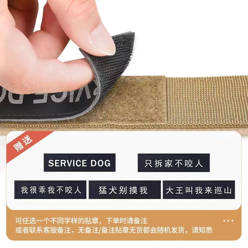 CCKO狗项圈中大型犬猛犬脖套防咬狗脖圈牵引绳防止结实可调节 卡其色[带孔项圈+金毛狗牌]L建议[48-75斤]高清大图