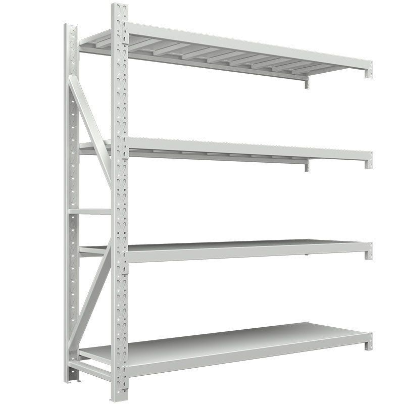臻远ZY-HJ-43仓储货架仓库超市置物家用层架收纳架子重型1500*600*2000四层副架灰白色