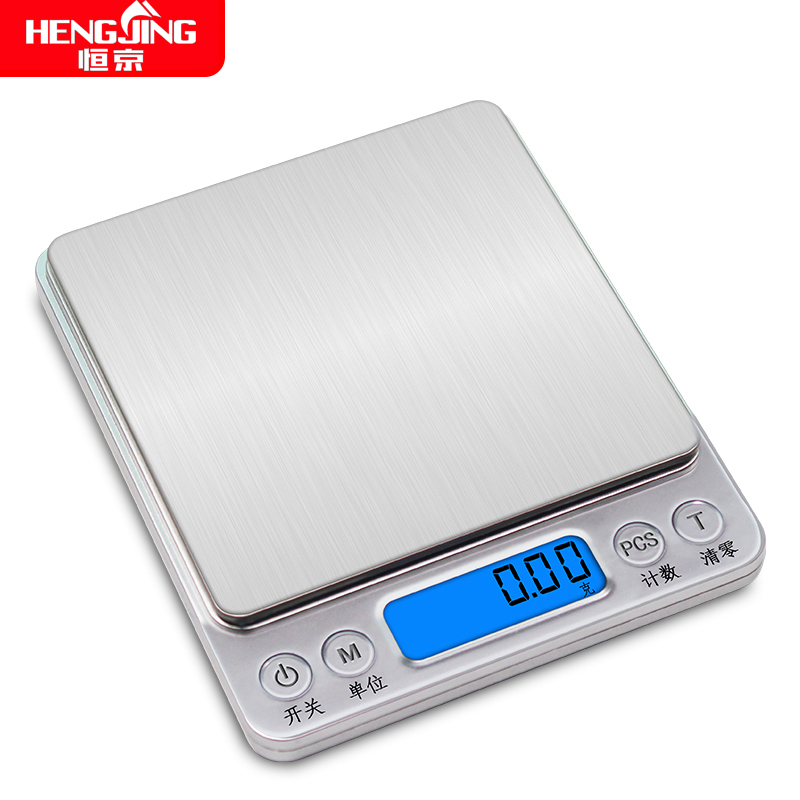 英衡[电池款量程3kg精度0.1g]称重电子秤0.1g食物电子称珠宝秤烘焙家用中药秤天平克重台秤