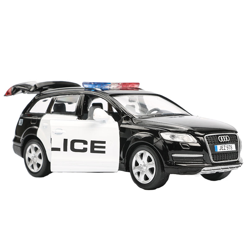 男孩仿真奥迪Q7警车玩具模型儿童警察车宝宝声光特警小汽车玩具车高清大图