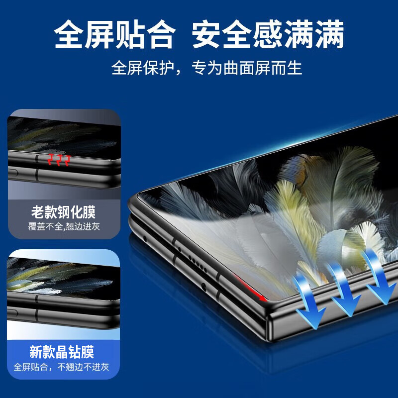 DBUE oppofindn3钢化膜FindN3典藏版手机膜折叠屏全覆盖全包膜钢化外屏膜防摔高清贴膜
