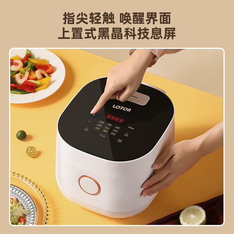 小浣熊智能电饭煲迷你小型1人2家用多功能柴火饭蒸煮米饭锅2-3升大容量低糖电饭锅3-4人用蒸笼款 3L