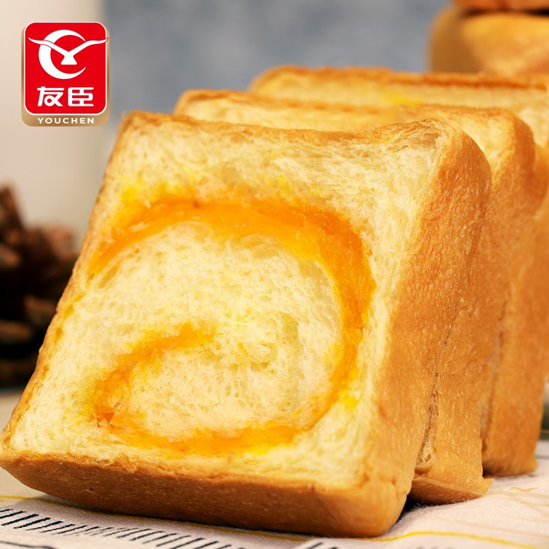友臣(YOUCHEN) 魔方吐司手撕面包 420g*2 咸蛋黄味