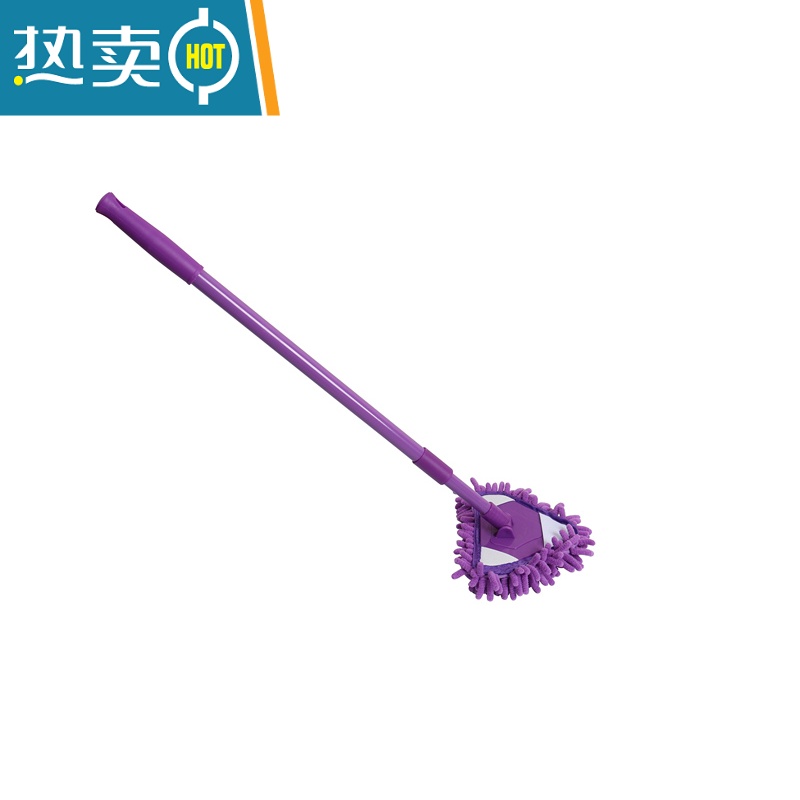敬平可伸缩雪尼尔玻璃窗擦窗器工具玻璃清洁器墙壁瓷砖天花板清洁拖把 紫色 共配2块拖布 送1个布共3个拖布擦玻璃擦玻璃器高清大图