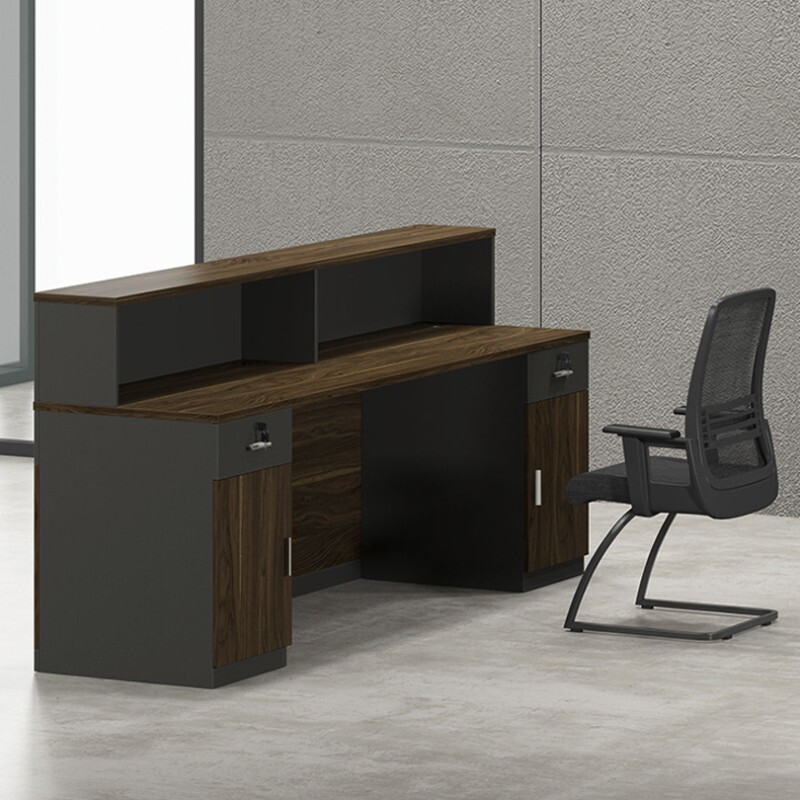 绵冠MIANGUAN前台接待台简约现代咨询迎宾收银台前台办公桌吧台办公室柜台高清大图