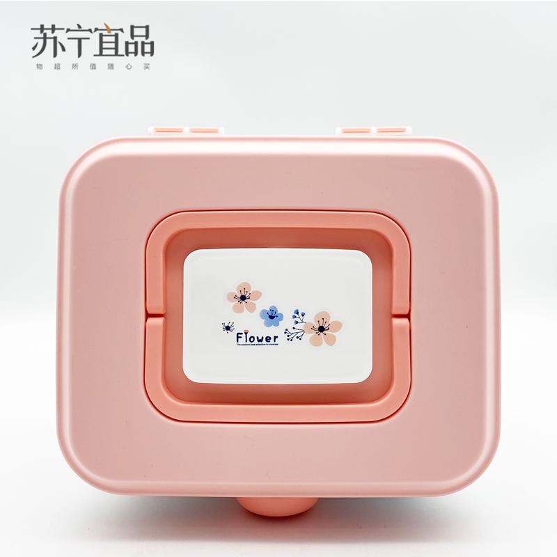 [苏宁宜品]随身手提防尘户外家用旅行可爱卡通化妆品收纳盒应急医药箱大型