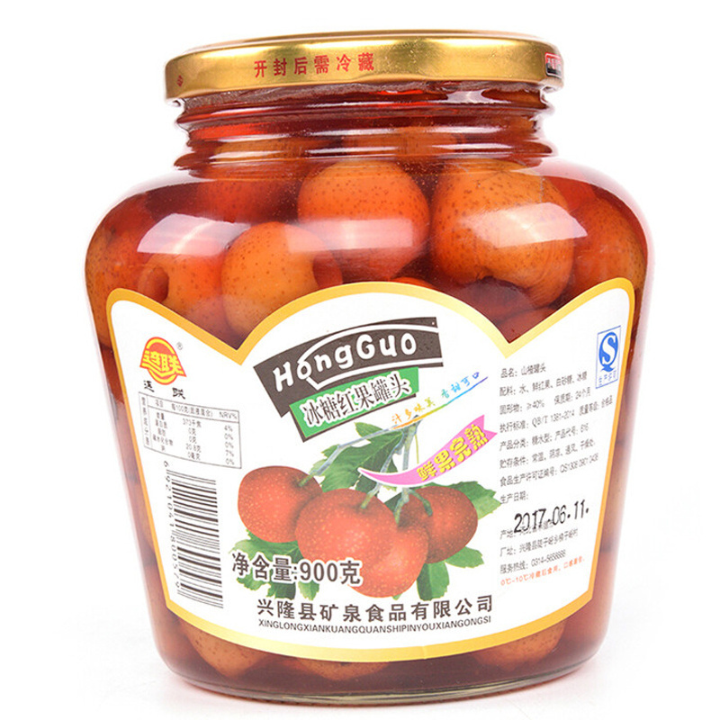 连联冰糖红果罐头900g 连联罐头 水果罐头 开盖即食