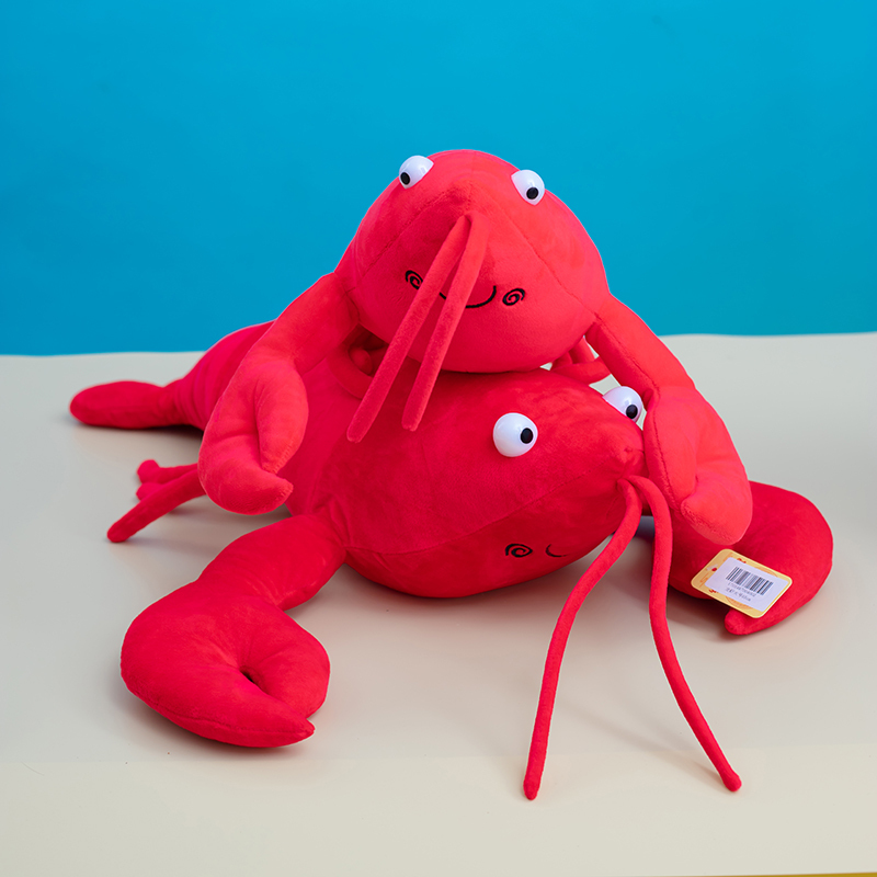 可爱大龙虾毛绒玩具小龙虾公仔抱枕床上玩偶布偶娃娃红色男孩儿童