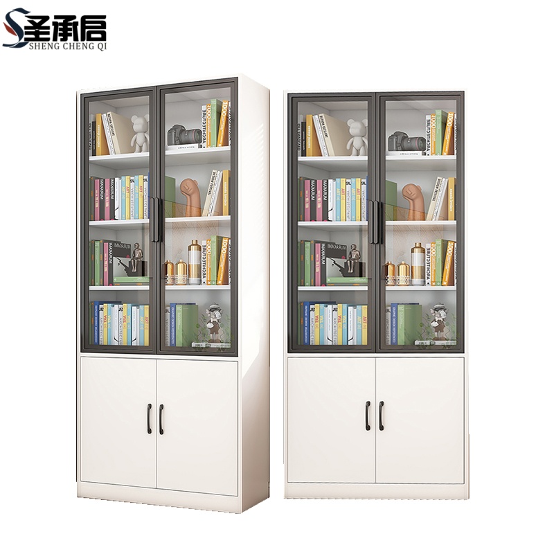 圣承启 玻璃门书柜 80cm台高清大图