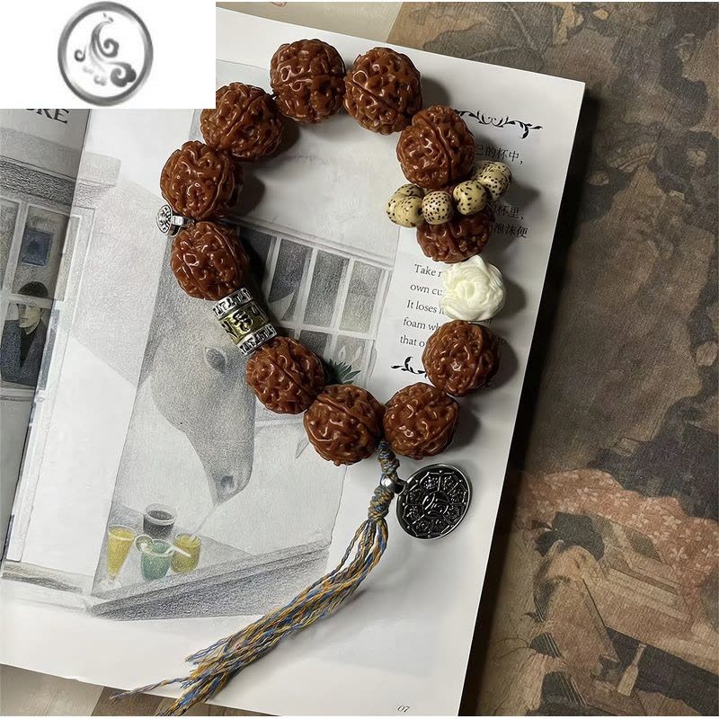 JiMi原创大金刚菩提子手串男士文玩核桃原籽星月菩提手链女款盘玩佛珠图片