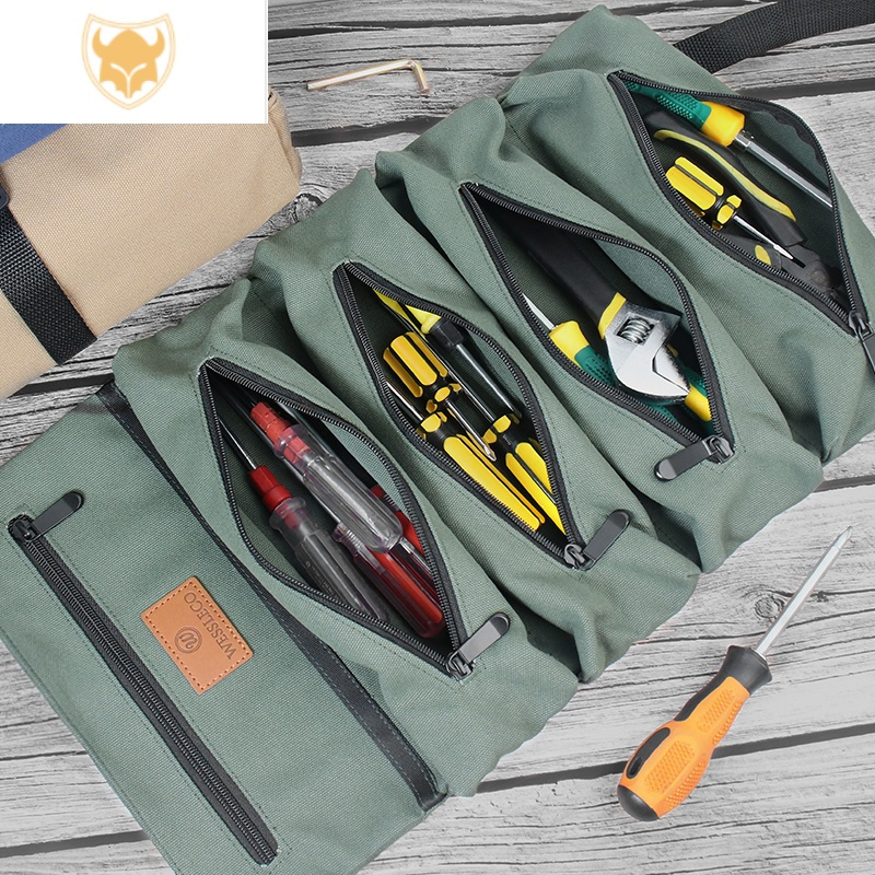 西默帆布工具包超大容量手提维修收纳袋多卷式便携钉子兜工具袋男