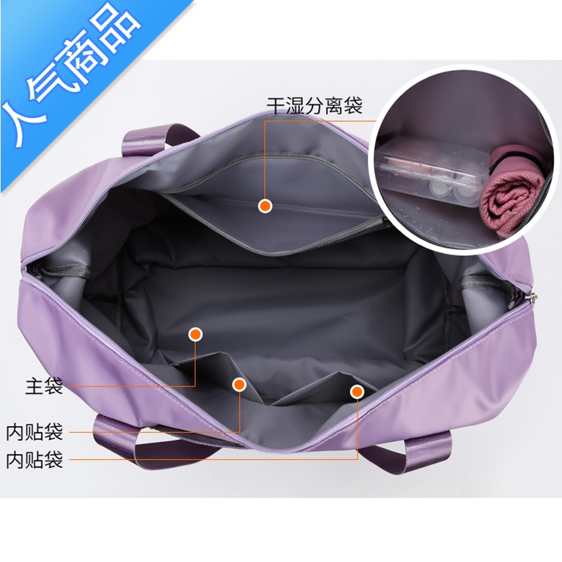 FENGHOU大容量旅行包女轻便手提待产收纳袋子学生短途可套拉杆行李出行包旅行包男女高清大图
