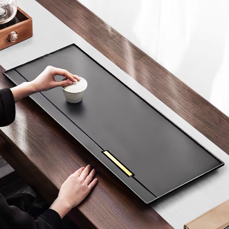 方然乌金石茶盘-光辉岁月 带排水口50*25*3cm高清大图