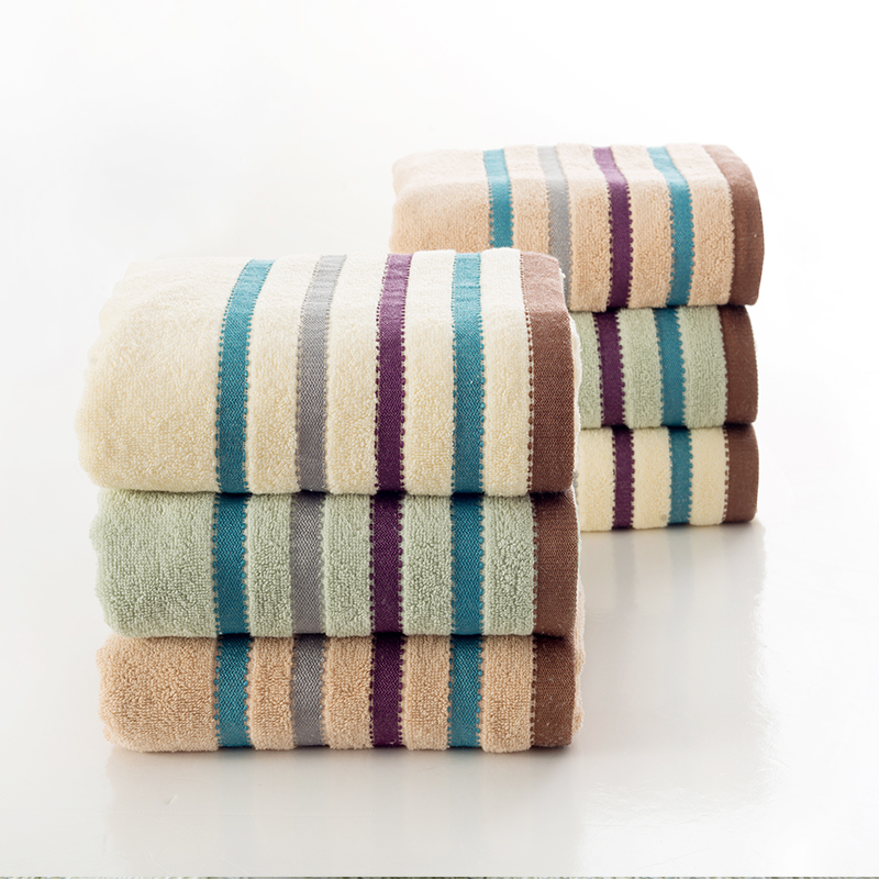 洁玉 素色多臂纯棉毛巾单条袋装 TG-1331D 绿色高清大图