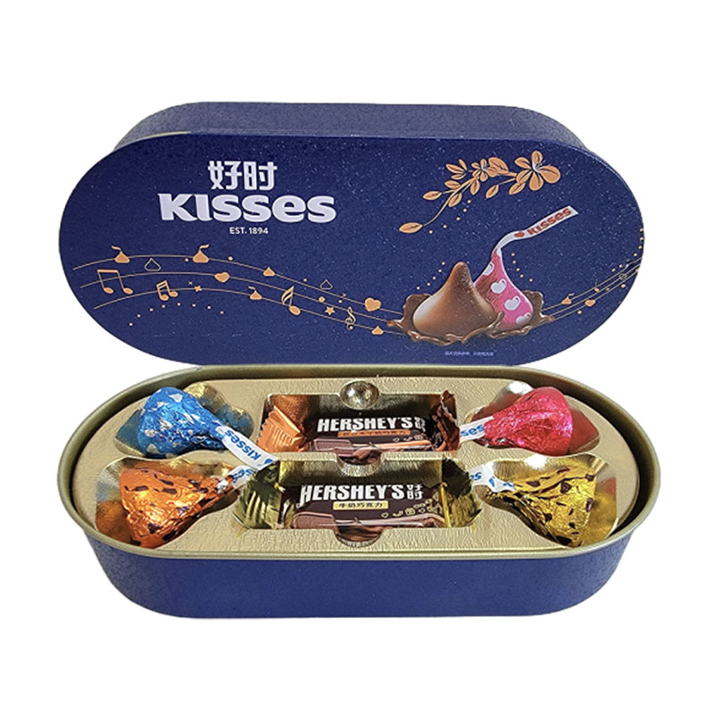 Hershey’s好时之吻牛奶巧克力4+2颗推拉铁盒结婚成品喜糖礼盒装高清大图