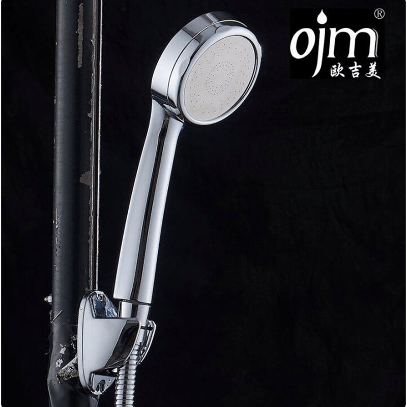 欧吉美 增压手持花洒莲蓬头 电镀淋浴喷头套装 送进水软管固定挂座图片