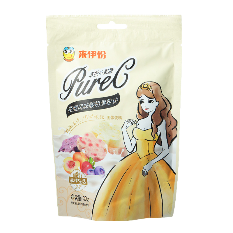 来伊份花型风味酸奶果粒块30g