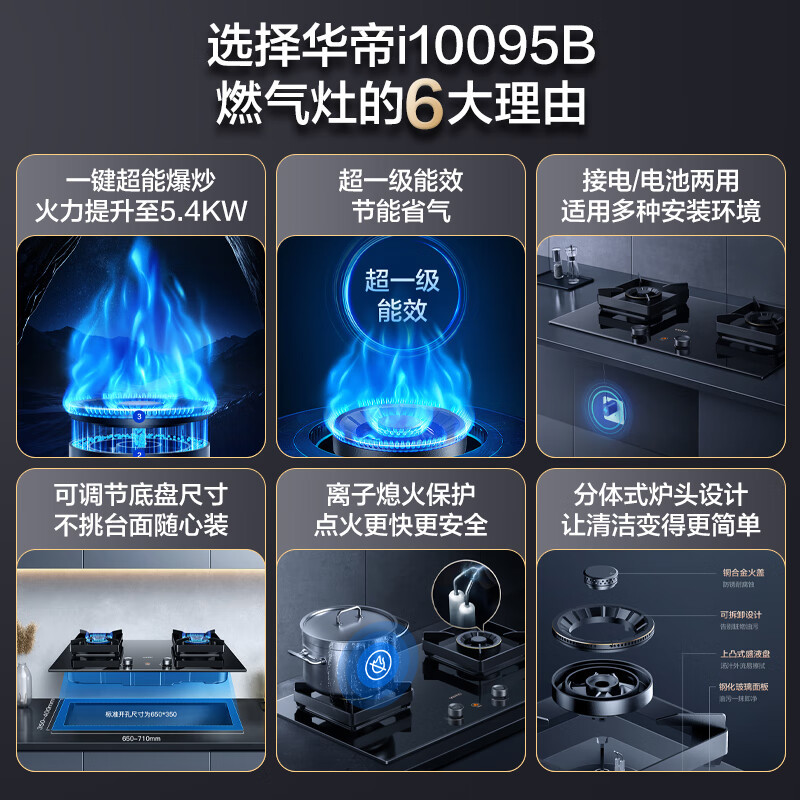 华帝(vatti)[追风系列]烟灶联动套餐A7+95B侧吸式超薄抽油烟机变频25风量大吸力降噪自清洗挥手智控i111A7