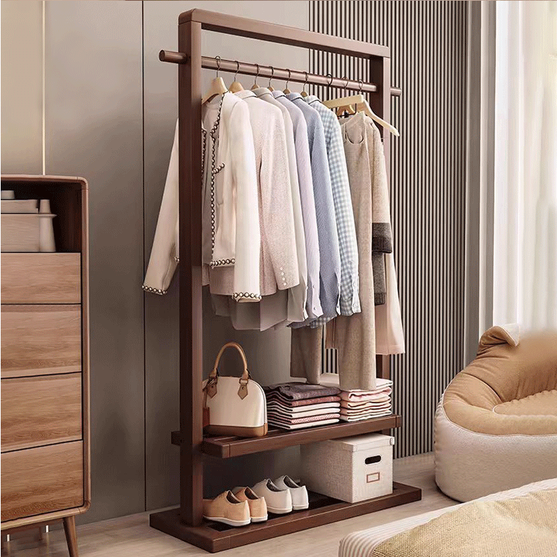 企来实木晾衣架衣帽架 320*650*1800mm 个高清大图