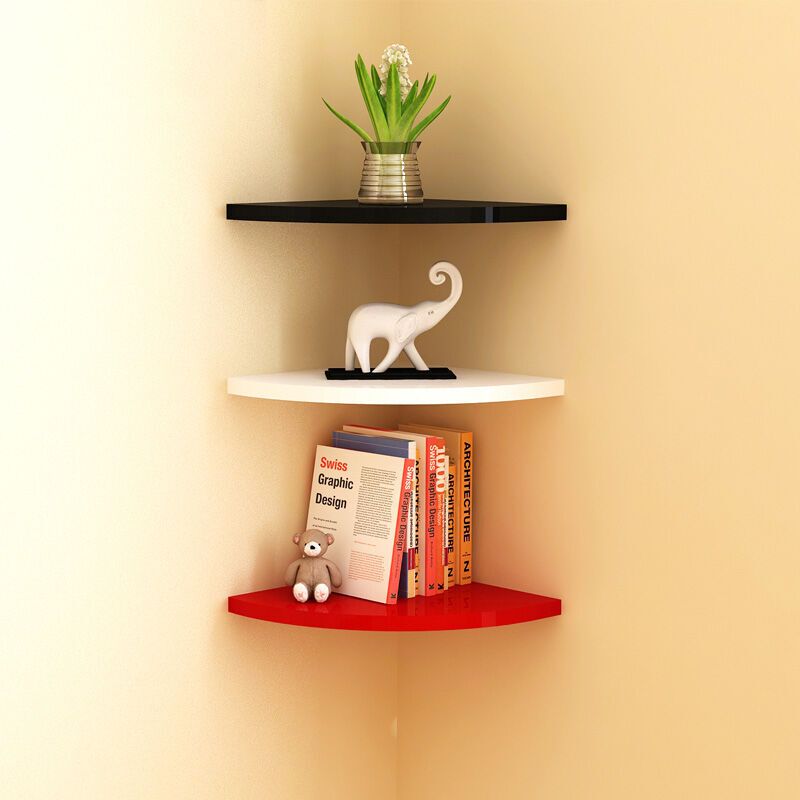 扇形墙上置物架烤漆转角搁板三角装饰架墙角托架墙壁角落壁挂隔板