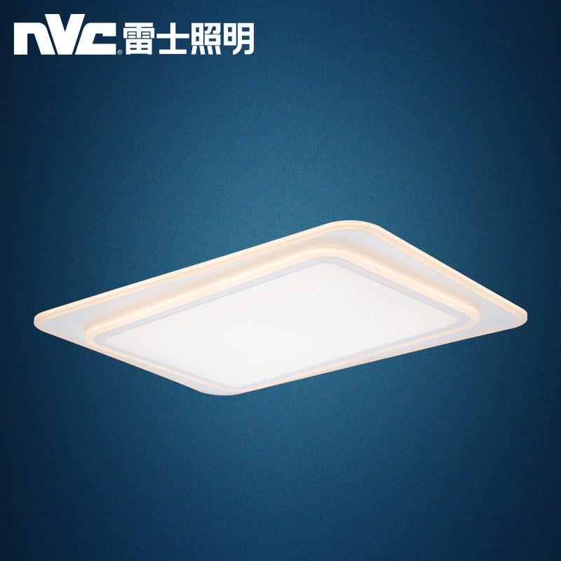 雷士照明NVC光之轨迹LED节能智控无极调光吸顶灯长方形客厅卧室书房简约现代创意个性几何灯具灯饰亚克力吸顶灯10-30㎡