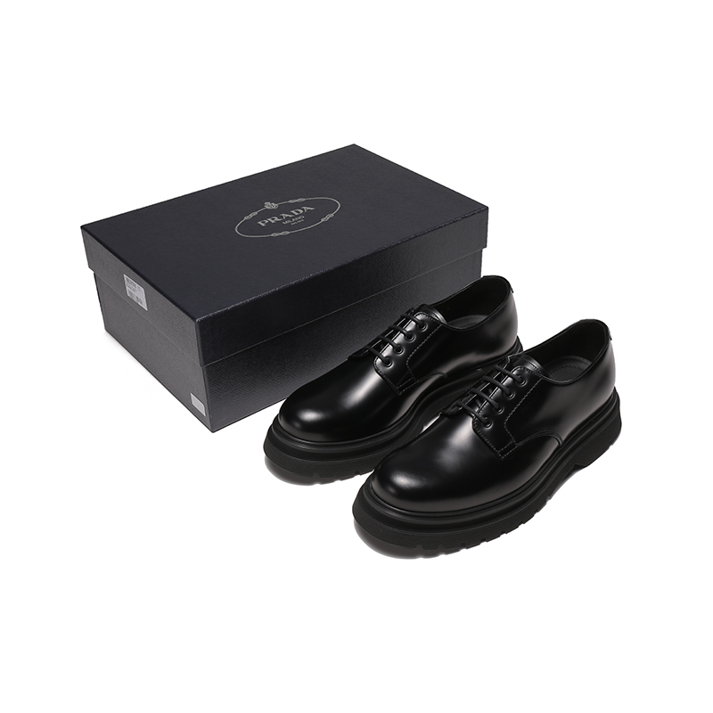 普拉达prada男士皮革系带皮鞋德比鞋2ee306b4l