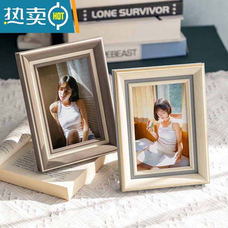 敬平相框摆台6寸六7摆件8七10简约5洗照片做成相册挂墙a4高级感装饰框 弧边纹理白 A4[可放21*29.7cm]横竖高清大图