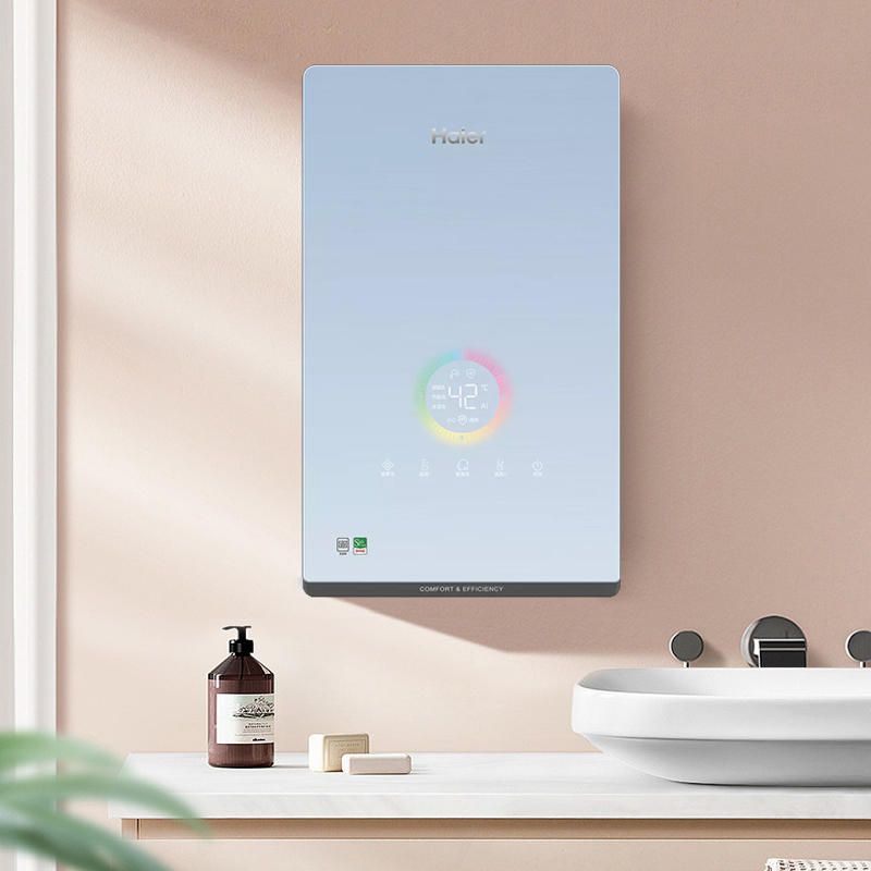 海尔(Haier)电热水器小型超薄即热式电热水器速热超薄8500W三挡功率快速制热恒温技术水量伺服器