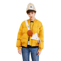 初语羽绒服女秋冬新款短款夹克宽松棒球领面包服外套潮常