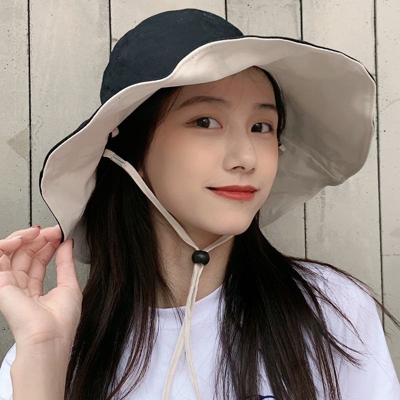 盛世尼曼渔夫帽女韩版百搭日系双面帽子女网红款时尚韩版潮遮阳帽防晒