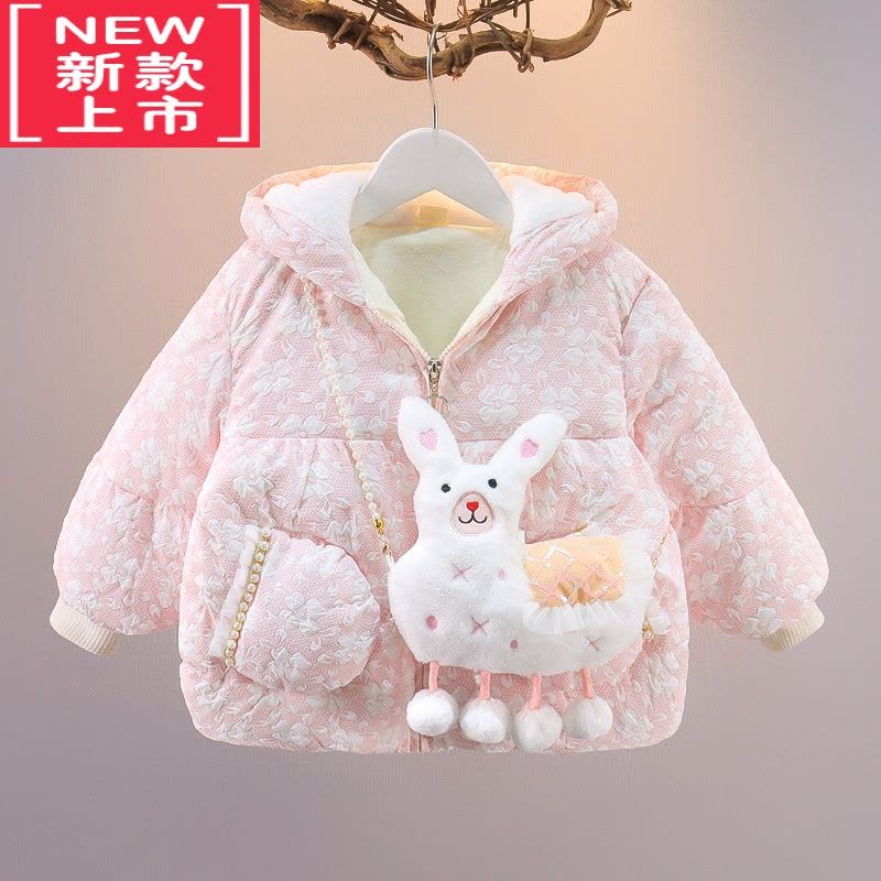 可莉允女童冬季加绒加厚羽绒棉衣小女孩棉袄婴儿保暖棉服女宝宝冬装外套图片