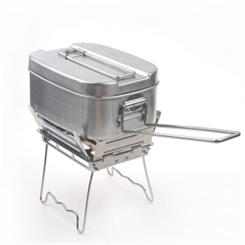 05式单兵饭盒餐具单兵炊具组合套装户外野营不锈钢加热餐具多功能饭盒