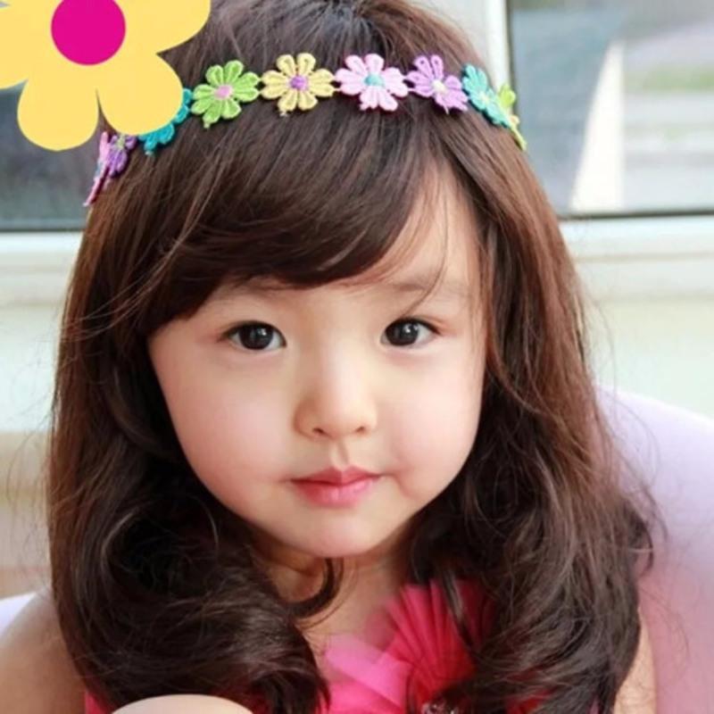 儿童假发可爱小孩女宝宝假发套 儿童长直发黑色1-4岁送发网