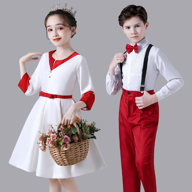 新款儿童合唱服演出服中小学生表演服中学生诗歌朗诵大合唱团服装透明