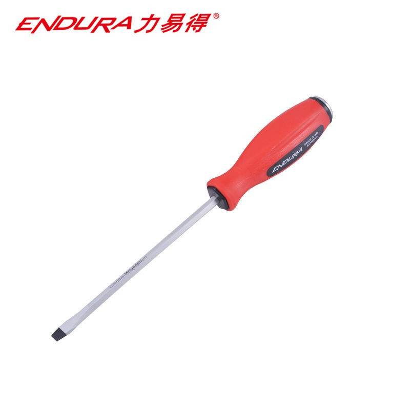 力易得(ENDURA)5x100mm一字橡塑穿心螺丝批 敲击螺丝刀改锥起子带磁穿心批 E6402 2把装/件 1件