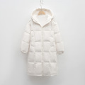 加厚宽松面包服新款鸭绒冬季外套加长款过膝羽绒服女 S 白色