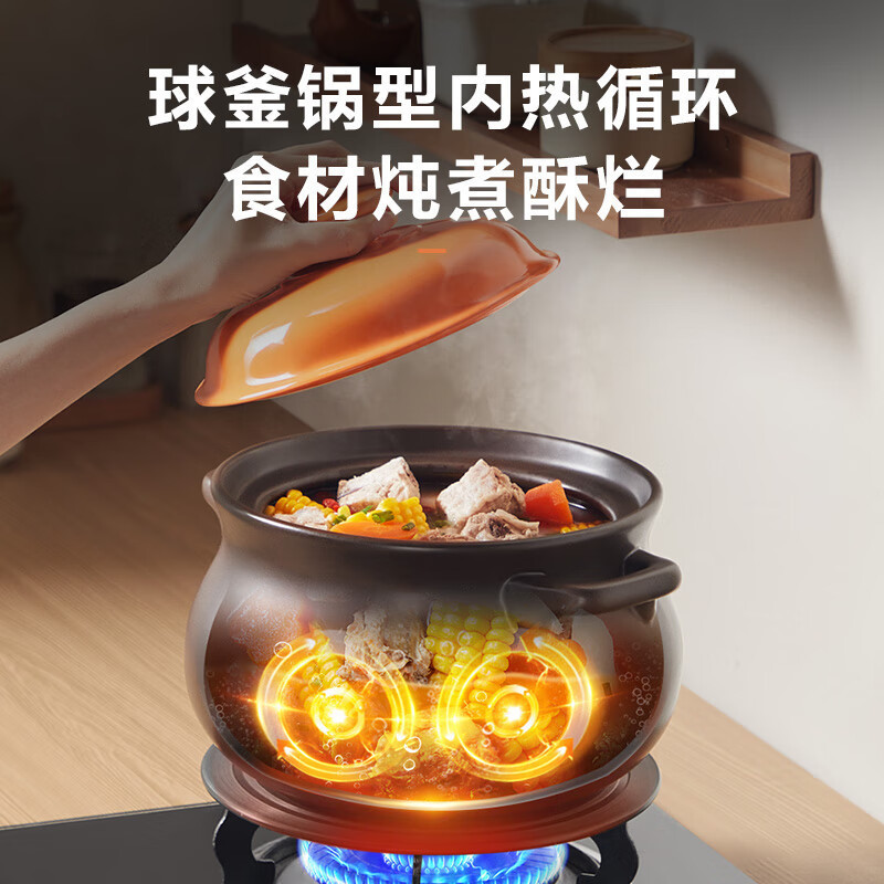 苏泊尔(SUPOR)新陶养生煲·惠系列(鼓)陶瓷煲汤煲进口锂辉石冷热交替不开裂EB60MAT01 6L