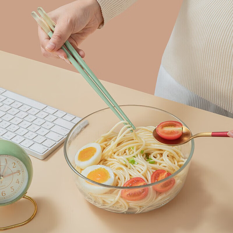 康巴赫(KBH)筷子果缤纷五彩分食合金筷子套装餐具套装不易发霉防滑10双装