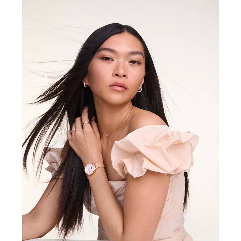 丹尼尔惠灵顿(Daniel Wellington)女款玫瑰金机械表32mm独特月相设计时尚防水腕表礼盒装图片