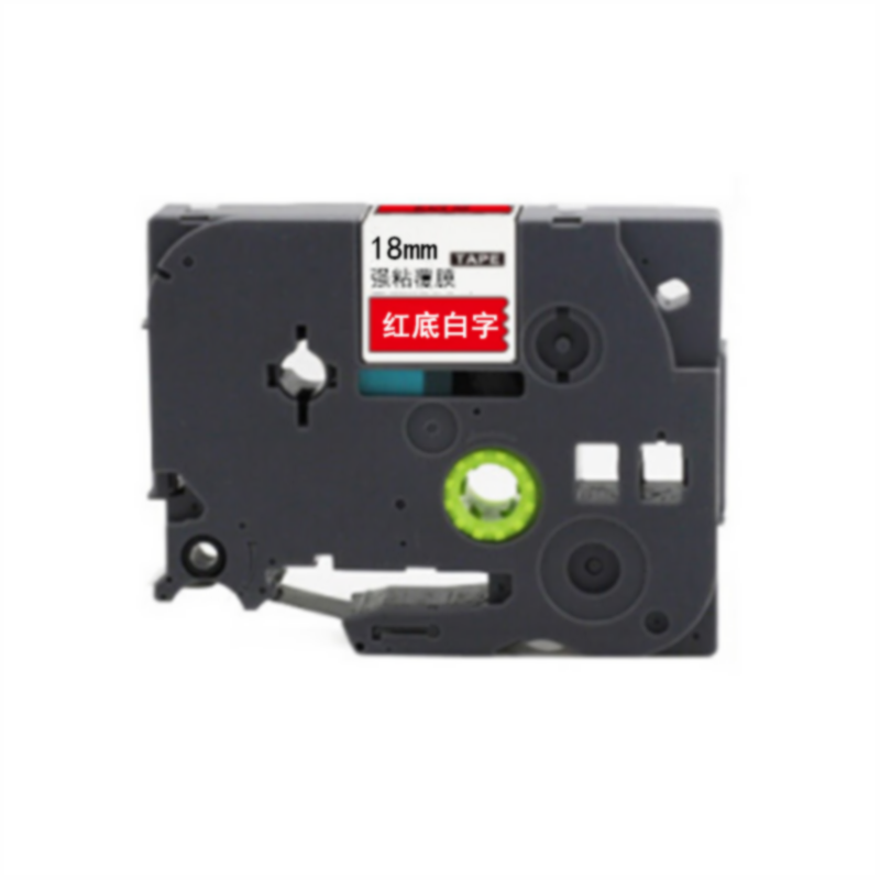 羚翎 LZe-445 适用兄弟标签机 18mm 标签机色带 红底白字高清大图