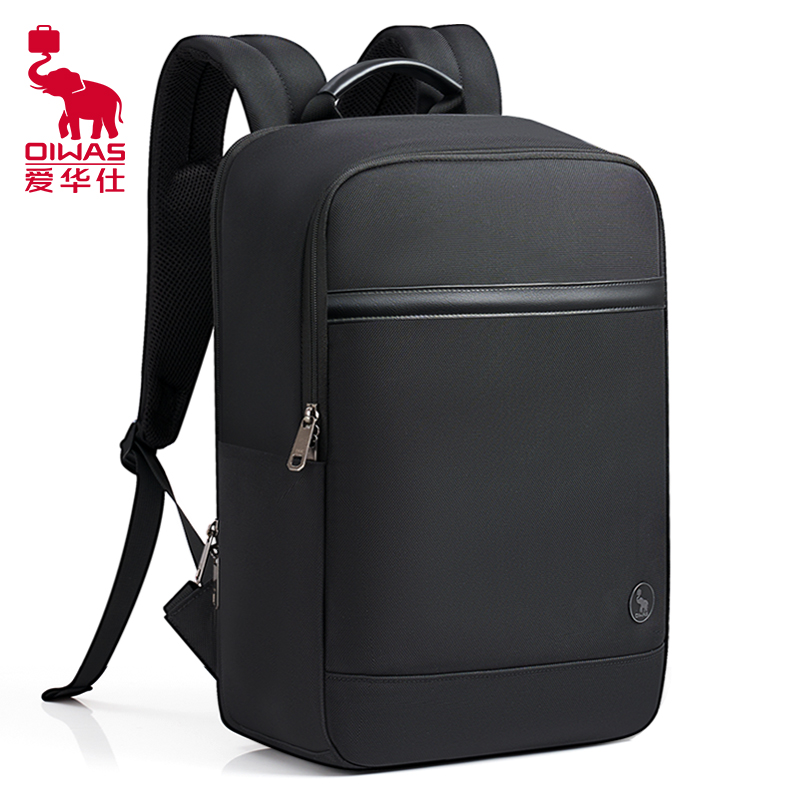 爱华仕(OIWAS)移动办公系列双肩包电脑包14英寸商务男背包女书包旅行通勤 OCB4489GA 黑色高清大图