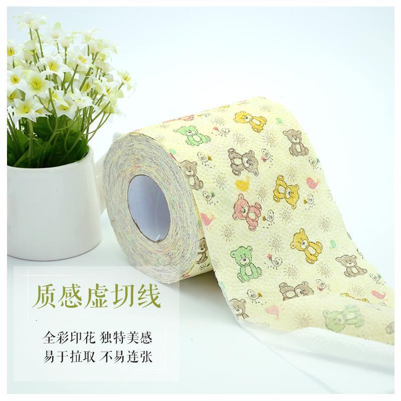 MEIWU12卷可爱卡通小熊印花面巾纸家用餐巾纸面巾纸 时尚印花卷纸 印花纸巾抽纸厕纸