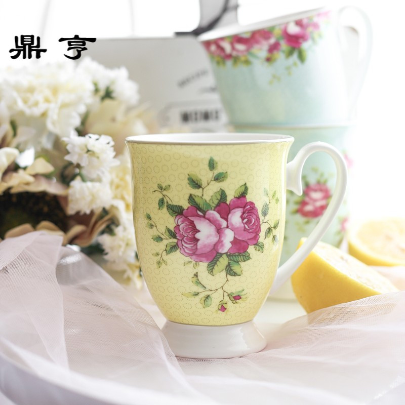 鼎亨出口英国原单马克杯陶瓷水杯精致创意花朵奶杯红茶杯礼品